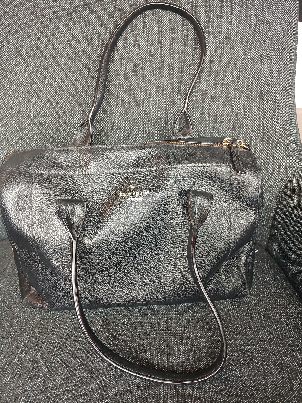Kate Spade Black Pebbled Leather Satchel with Gold Hardware - Picture 3 of 16